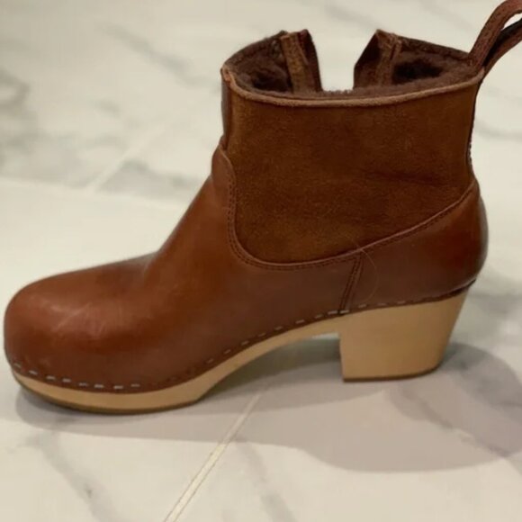 Swedish Hasbeen Shearling Clog Boots - size 37 - Camel, Cognac - Picture 3 of 4